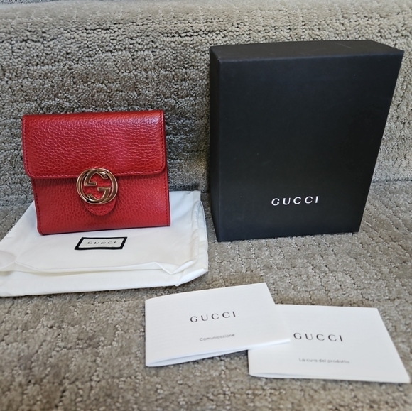 Gucci Wallet Red Calf Leather - Picture 2 of 6